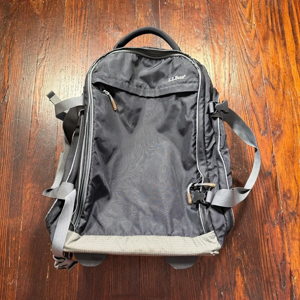 LL Bean Luggage Rolling‎ Duffle Bag Wheeled Adventure Travel Black Gray